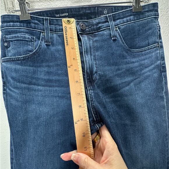 AG Dark Wash The Harper Essential Straight Raw Hem Jeans 29 - Picture 13 of 15